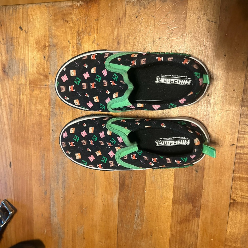 Kids Slip-On Sneakers - Black and Green